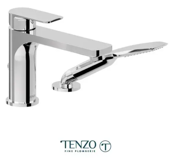 TENZO Delano Robinet de bain romain 2 morceaux en chrome